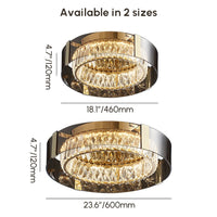 Nowoczesny Kryształowy Żyrandol LED z Pilotem | Elegancka Lampa Sufitowa