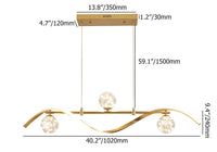 Nowoczesny Żyrandol Liniowy z Kulami Szklanymi | Elegancka Lampa LED Sufitowa