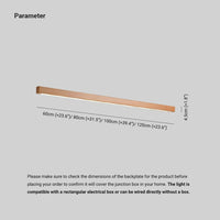 Kinkiet Ścienny LED w Stylu Nowoczesnym Liniowym | Drewniana Lampa do Salonu