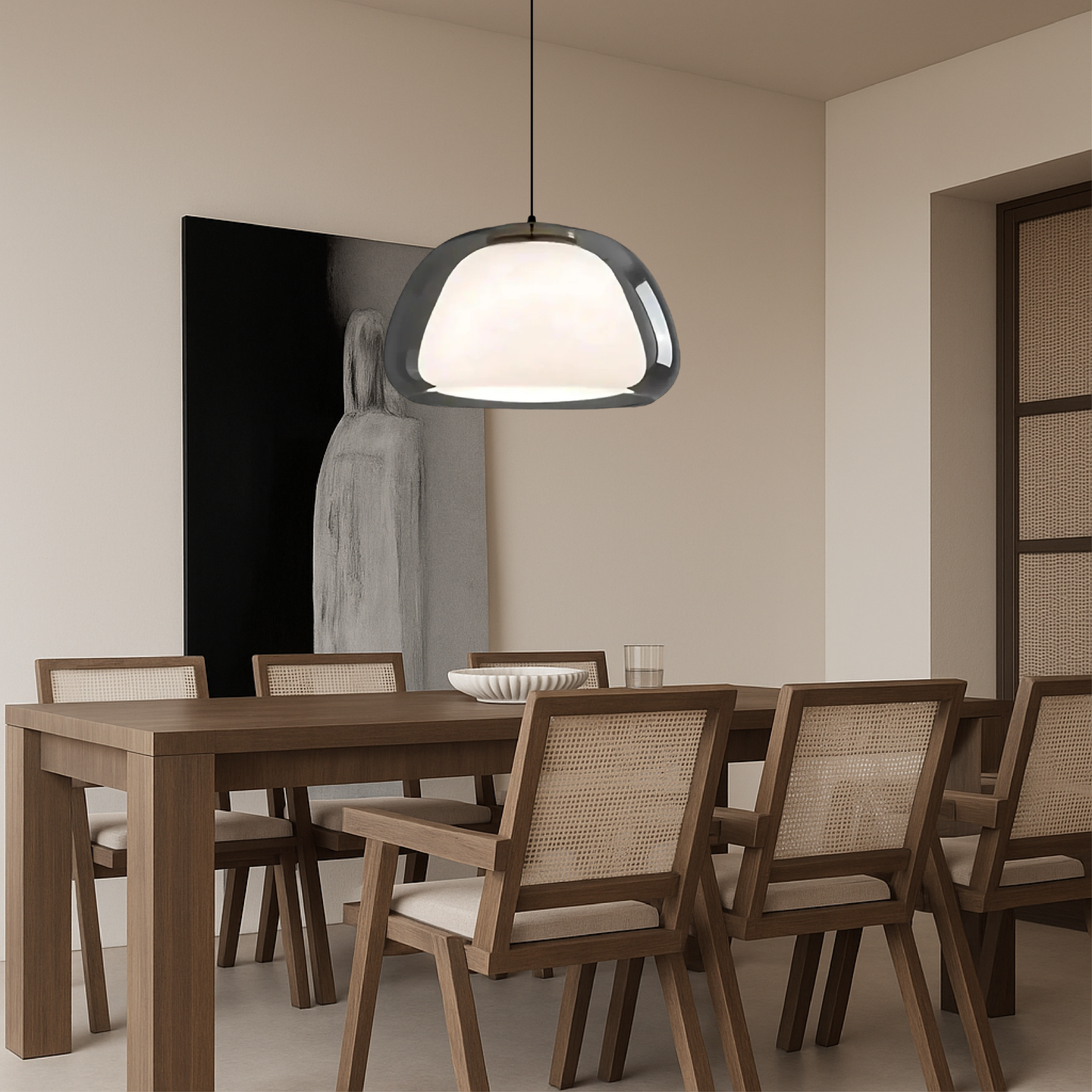 Lampa Wisząca ze Szkła | Minimalistyczna Lampa Sufitowa do Kuchni i Jadalni