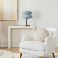 Lampa Stołowa Bauhaus ze Szklanym Kloszem | Minimalistyczna Lampka Nocna