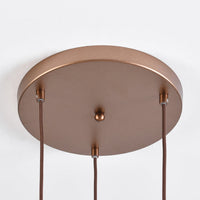 Lampa Wisząca 3-Punktowa Brązowa | Nowoczesna Lampa Sufitowa z Bursztynowym Szkłem