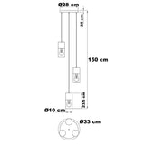 Lampa Wisząca 3-Punktowa Brązowa | Nowoczesna Lampa Sufitowa z Bursztynowym Szkłem