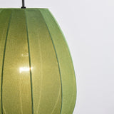 Lampa Wisząca Japandi 3-Punktowa | Lampa Sufitowa z Zielonymi Kloszami