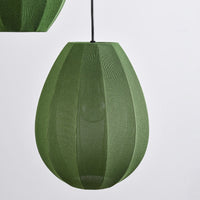 Lampa Wisząca Japandi 3-Punktowa | Lampa Sufitowa z Zielonymi Kloszami