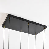 Lampa Wisząca 6-Punktowa Czarna | Lampa Sufitowa ze Szkłem Kolorowym