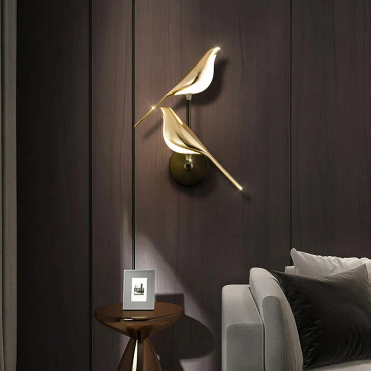 Kinkiet LED w Kształcie Ptak w Stylu Artystycznym | Designerska Lampa Ścienna