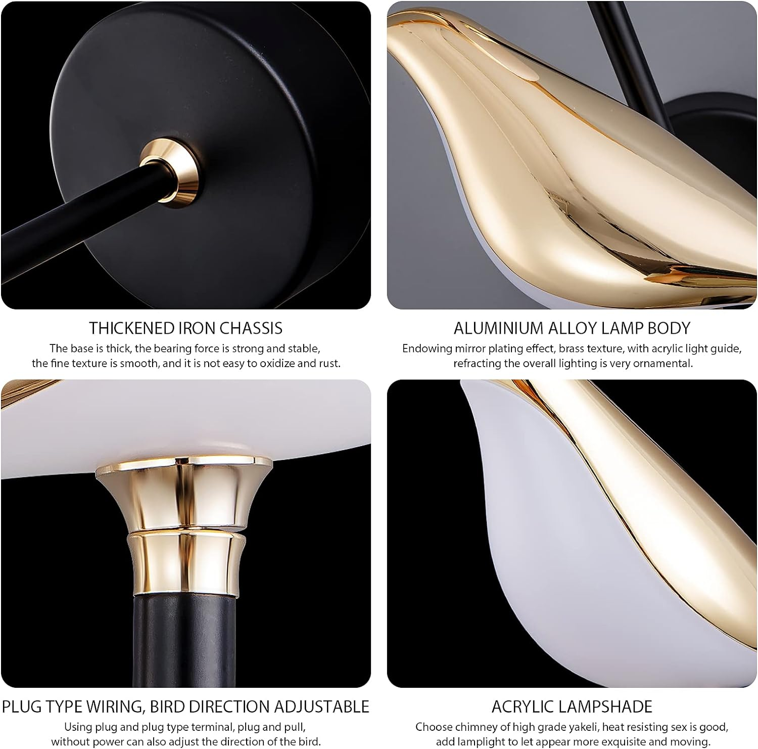 Kinkiet LED w Kształcie Ptak w Stylu Artystycznym | Designerska Lampa Ścienna