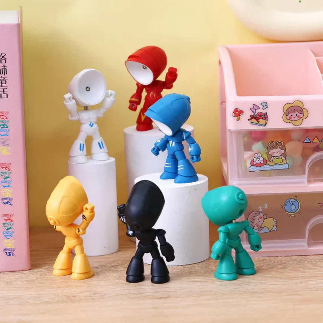 Lampka Biurkowa Robot | Kreatywna Lampa Stołowa LED z Ładowaniem USB