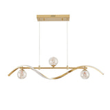 Nowoczesny Żyrandol Liniowy z Kulami Szklanymi | Elegancka Lampa LED Sufitowa