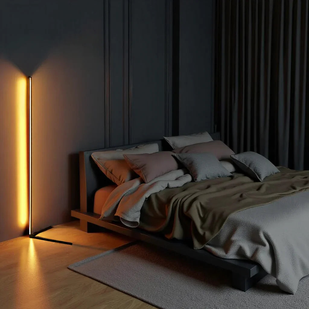 Nowoczesna Lampa Podłogowa LED z Pilotem | Kolorowa Lampa Stojąca do Salonu