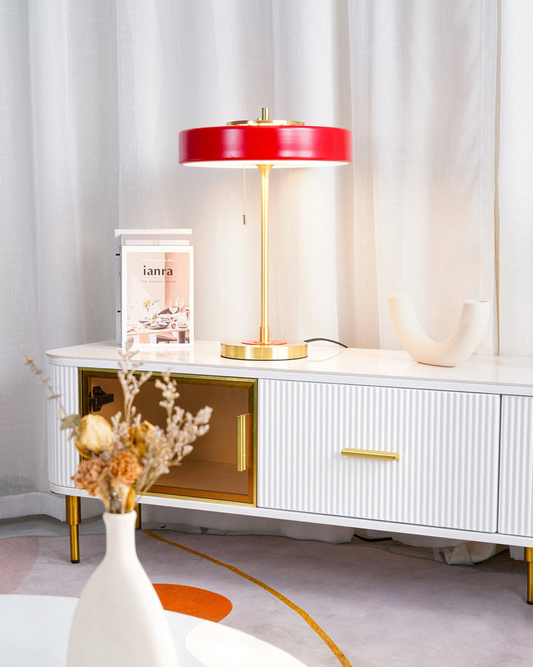 Lampa Stołowa LED w Stylu Vintage z Łańcuszkiem | Elegancka Lampka do Sypialni