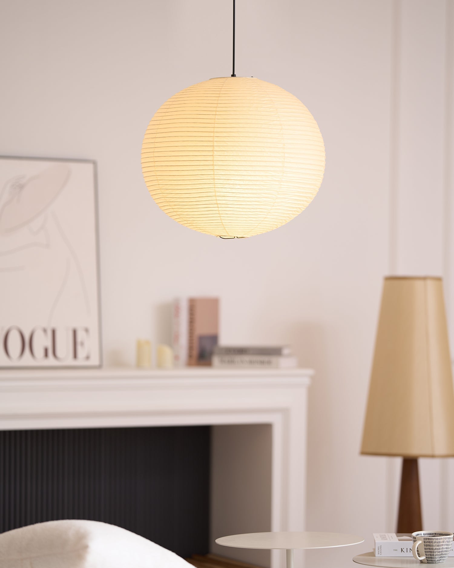 Japońska Lampa Wisząca z Papieru | Minimalistyczne Oświetlenie Sufitowe