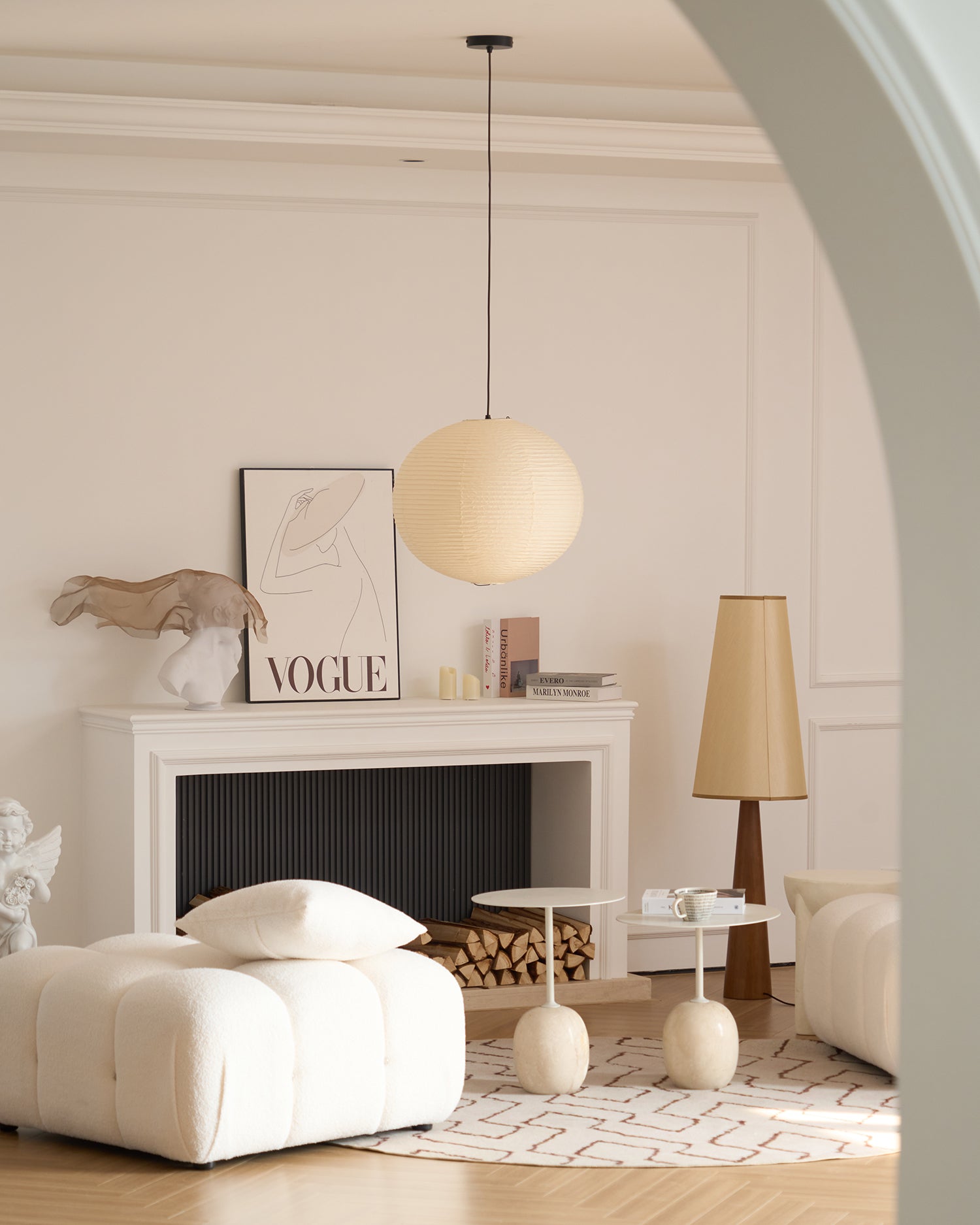 Japońska Lampa Wisząca z Papieru | Minimalistyczne Oświetlenie Sufitowe