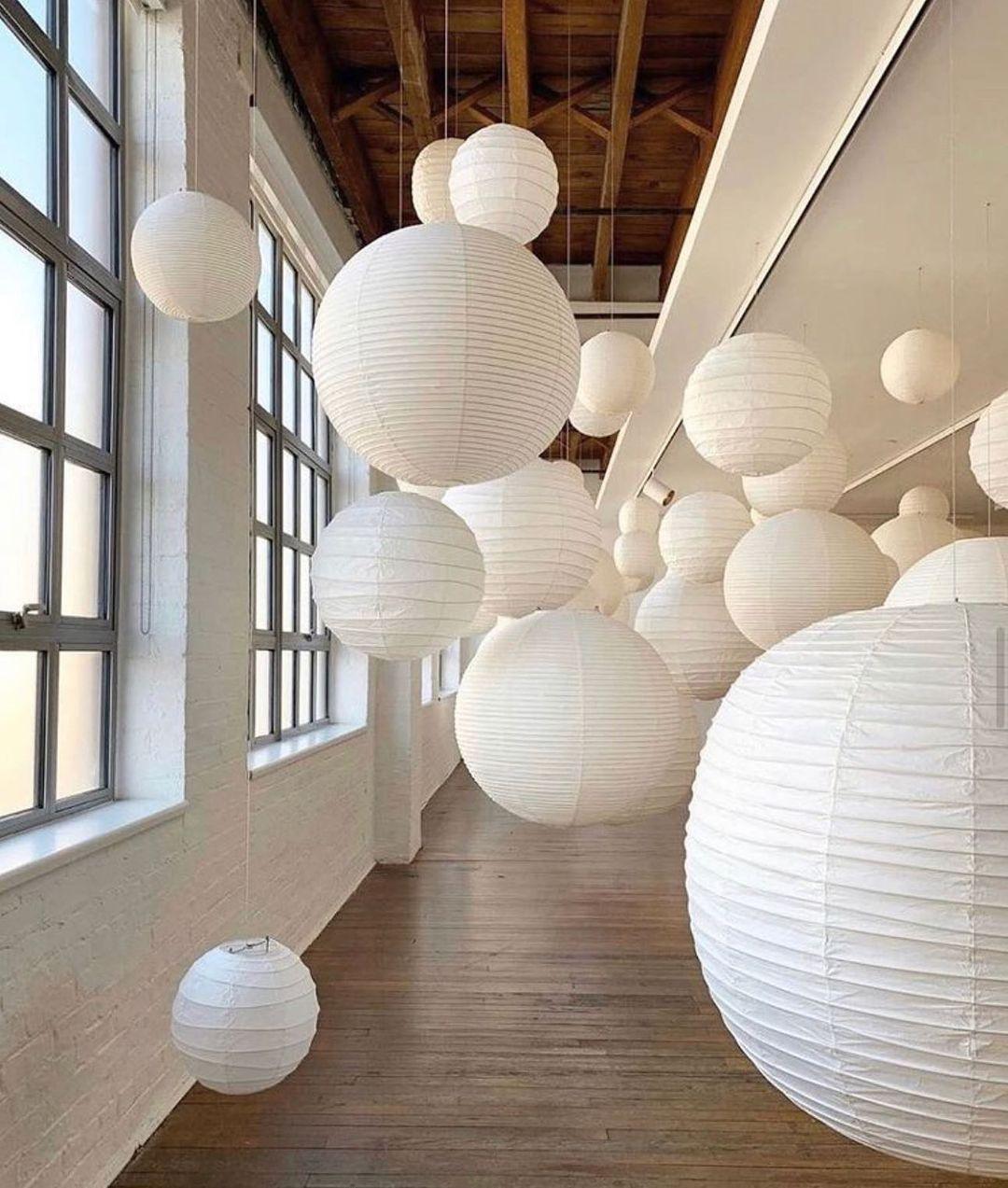 Japońska Lampa Wisząca z Papieru | Minimalistyczne Oświetlenie Sufitowe