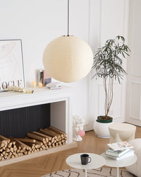 Japońska Lampa Wisząca z Papieru | Minimalistyczne Oświetlenie Sufitowe