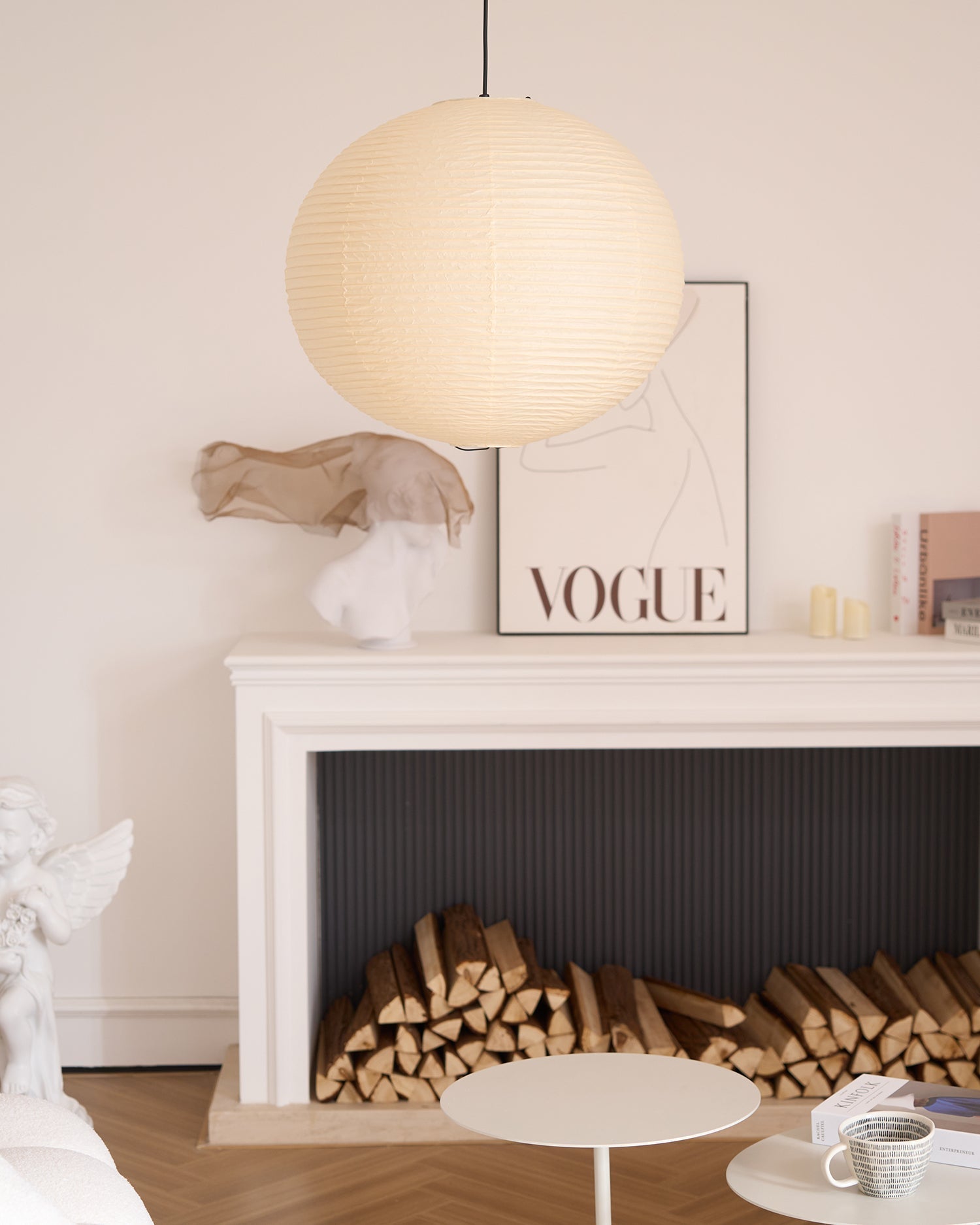 Japońska Lampa Wisząca z Papieru | Minimalistyczne Oświetlenie Sufitowe