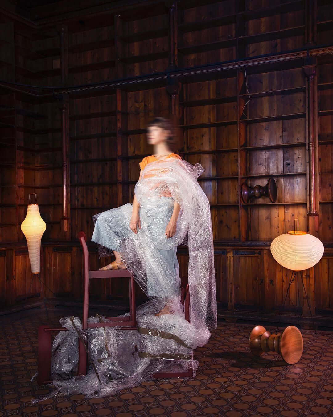 Lampa podłogowa w stylu japońskim | Nowoczesna lampa stojąca z papierowym abażurem