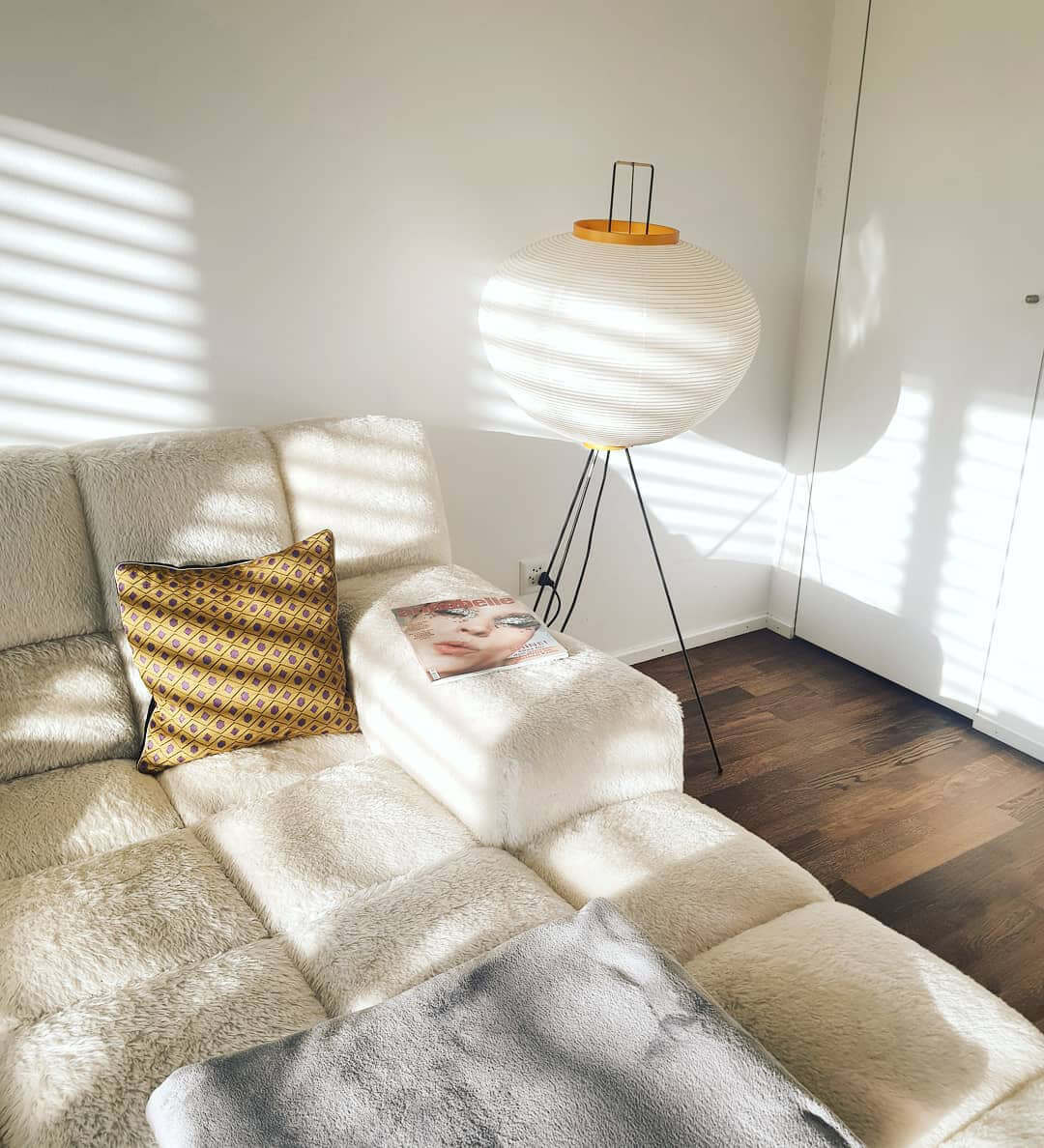 Lampa podłogowa w stylu japońskim | Nowoczesna lampa stojąca z papierowym abażurem