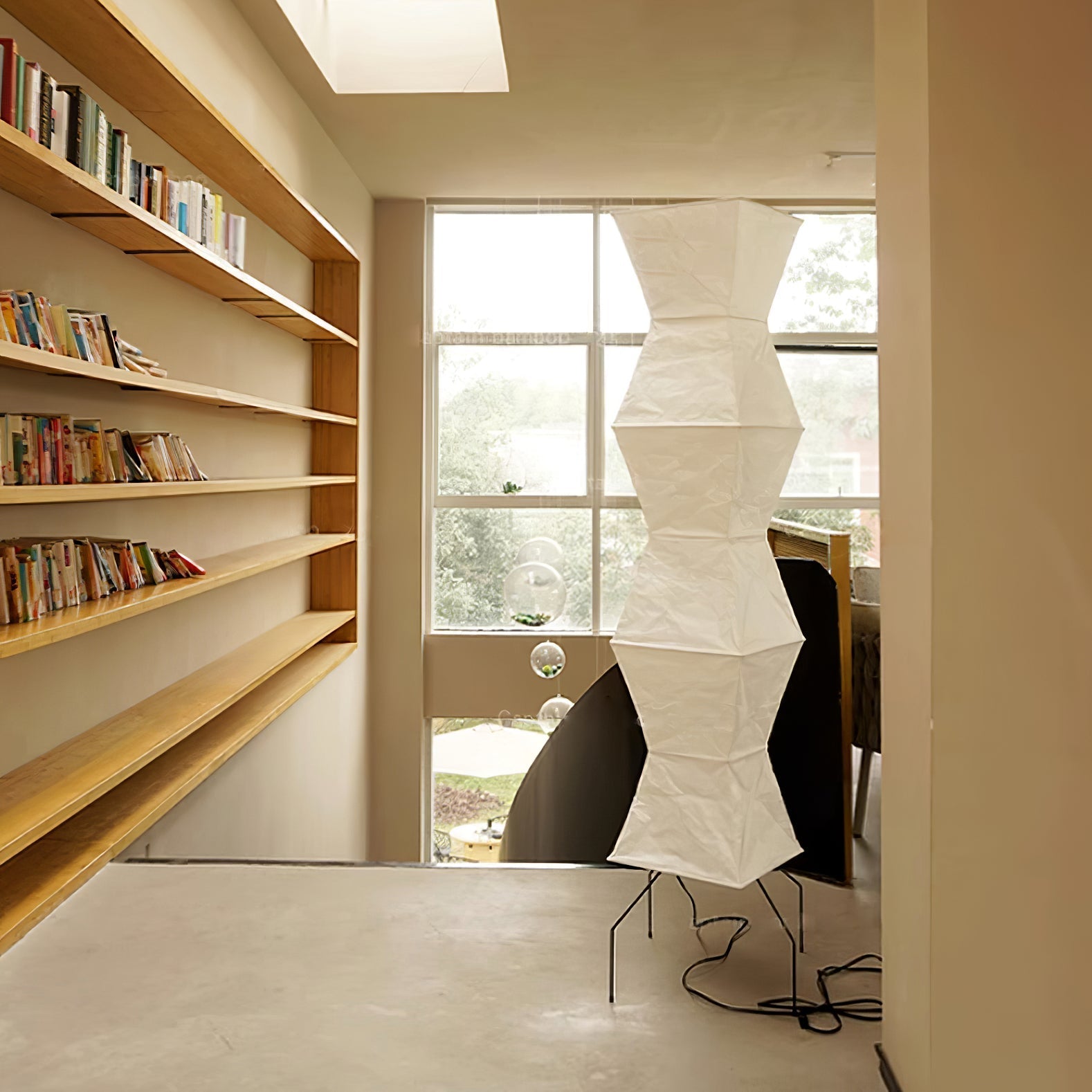 Lampa podłogowa w stylu japońskim | Nowoczesna lampa stojąca z papierowym abażurem