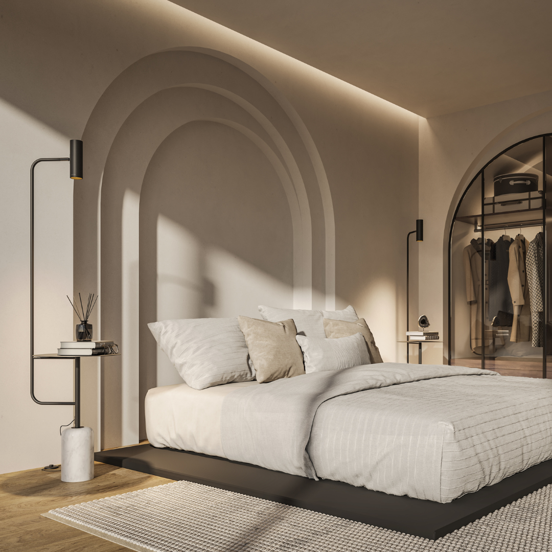 Lampa Stojąca LED z Blatem Stolika do Salonu | Nowoczesna Lampa Podłogowa