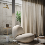 Lampa Stojąca LED z Blatem Stolika do Salonu | Nowoczesna Lampa Podłogowa