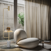 Lampa Stojąca LED z Blatem Stolika do Salonu | Nowoczesna Lampa Podłogowa