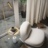 Lampa Stojąca LED z Blatem Stolika do Salonu | Nowoczesna Lampa Podłogowa