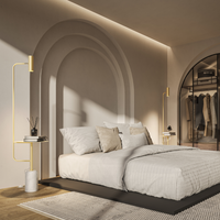 Lampa Stojąca LED z Blatem Stolika do Salonu | Nowoczesna Lampa Podłogowa