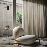 Lampa Stojąca LED z Blatem Stolika do Salonu | Nowoczesna Lampa Podłogowa