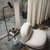 Lampa Stojąca LED z Blatem Stolika do Salonu | Nowoczesna Lampa Podłogowa