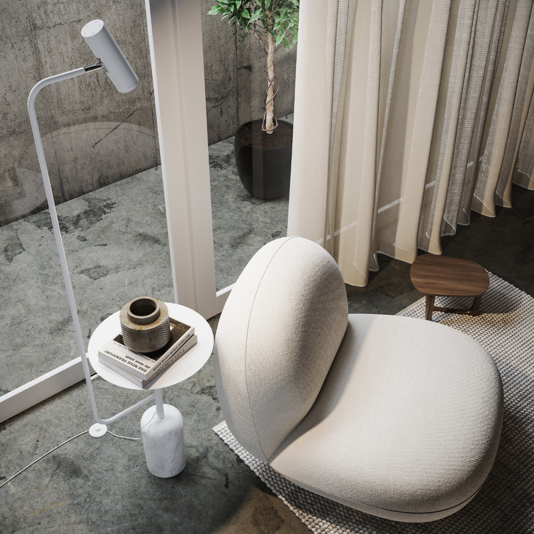 Lampa Stojąca LED z Blatem Stolika do Salonu | Nowoczesna Lampa Podłogowa