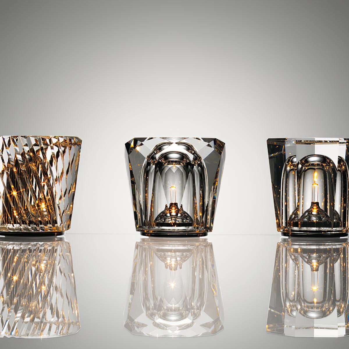 Kryształowa Lampka Stołowa | Elegancka Lampka LED z Funkcją Ładowania USB