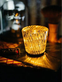 Kryształowa Lampka Stołowa | Elegancka Lampka LED z Funkcją Ładowania USB