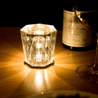 Kryształowa Lampka Stołowa | Elegancka Lampka LED z Funkcją Ładowania USB