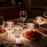 Kryształowa Lampka Stołowa | Elegancka Lampka LED z Funkcją Ładowania USB