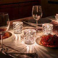 Kryształowa Lampka Stołowa | Elegancka Lampka LED z Funkcją Ładowania USB