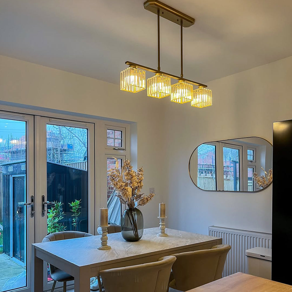 Nowoczesny Żyrandol Sufitowy z Kloszami Szklanymi | Designerska Lampa nad Stół