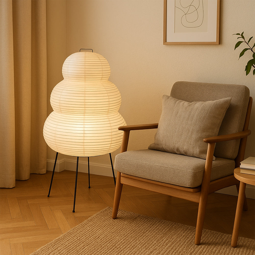 Lampa Stojąca z Papieru Ryzowego do Salonu | Nowoczesne Oświetlenie Podłogowe