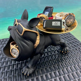 Figurka Bulldog z Półką | Dekofigur z Żywicy