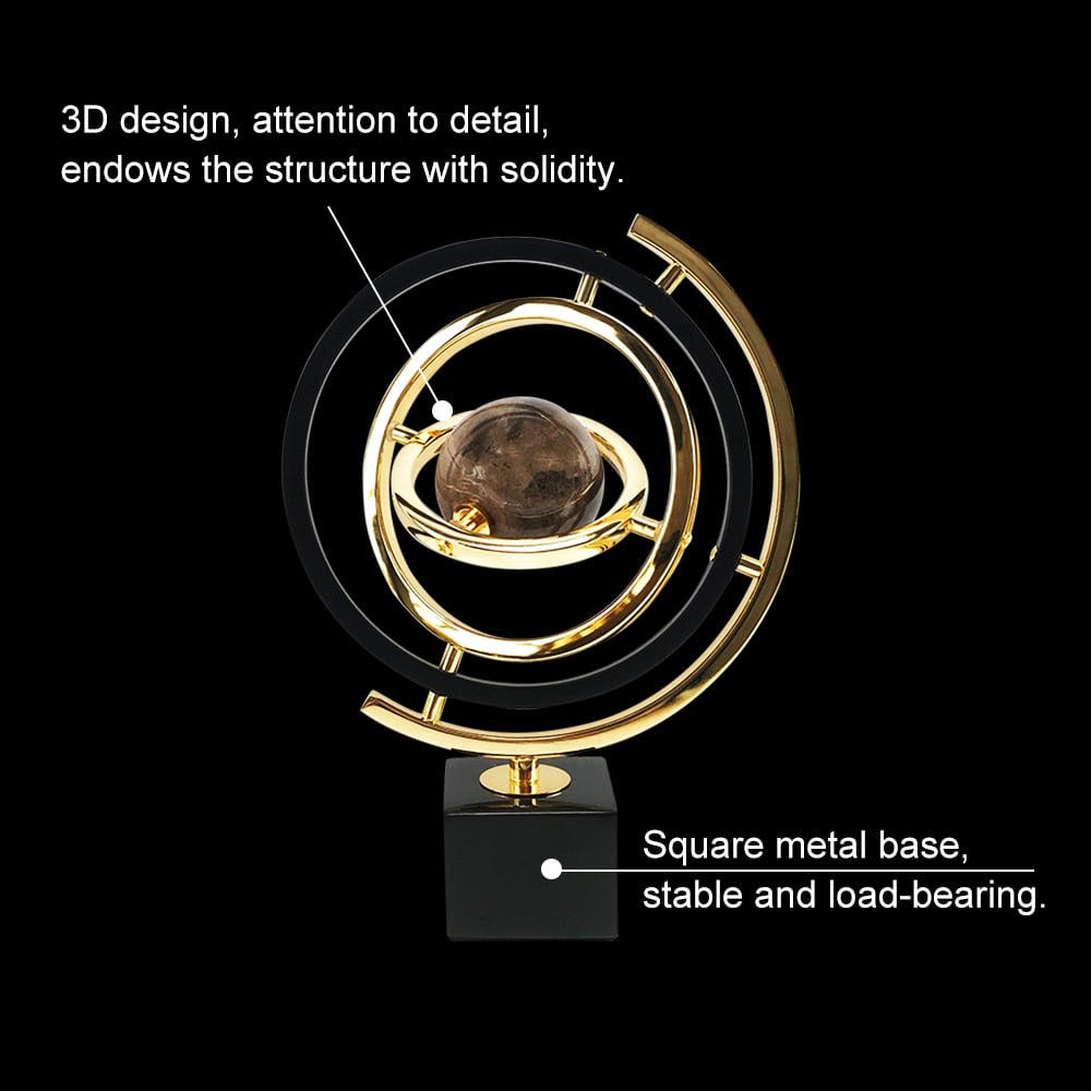 Figurka dekoracyjna czarno-złota | Nowoczesna dekoracja z marmurem