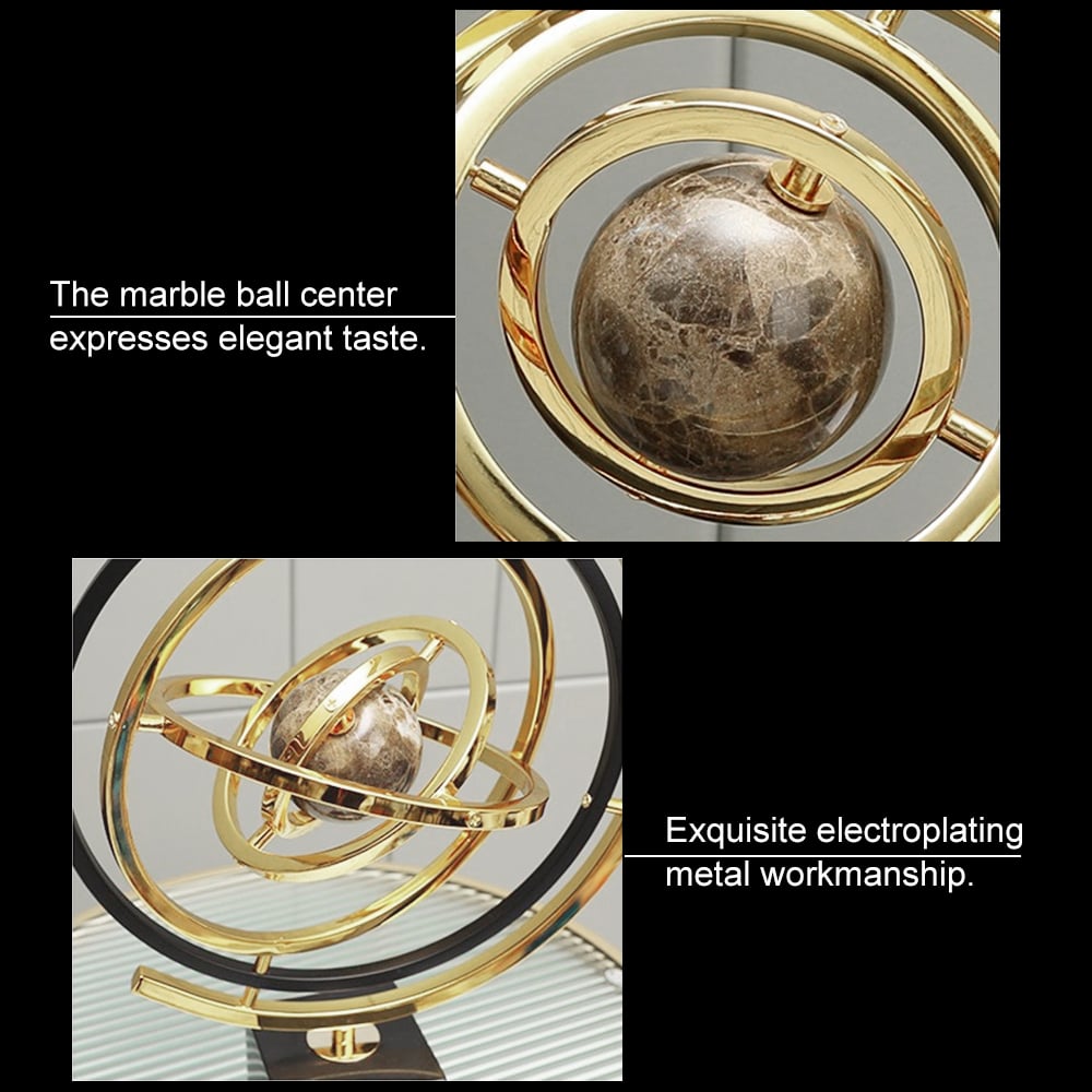 Figurka dekoracyjna czarno-złota | Nowoczesna dekoracja z marmurem