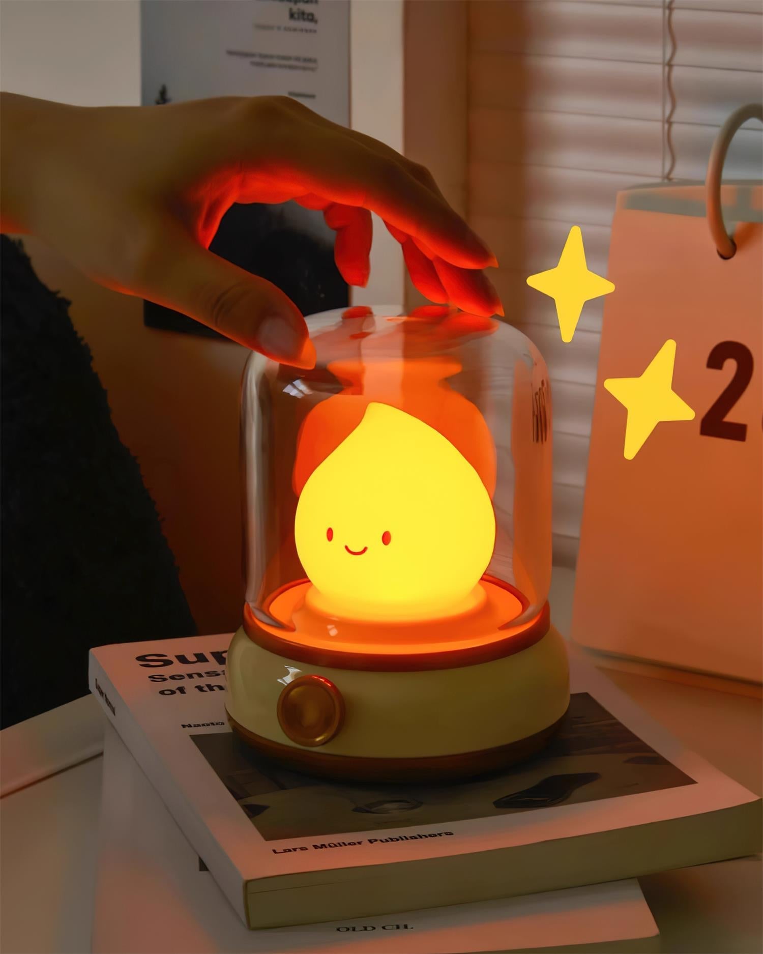 Vintage’owa Lampka LED | Regulowana Lampka Nocna na Stolik lub Biurko