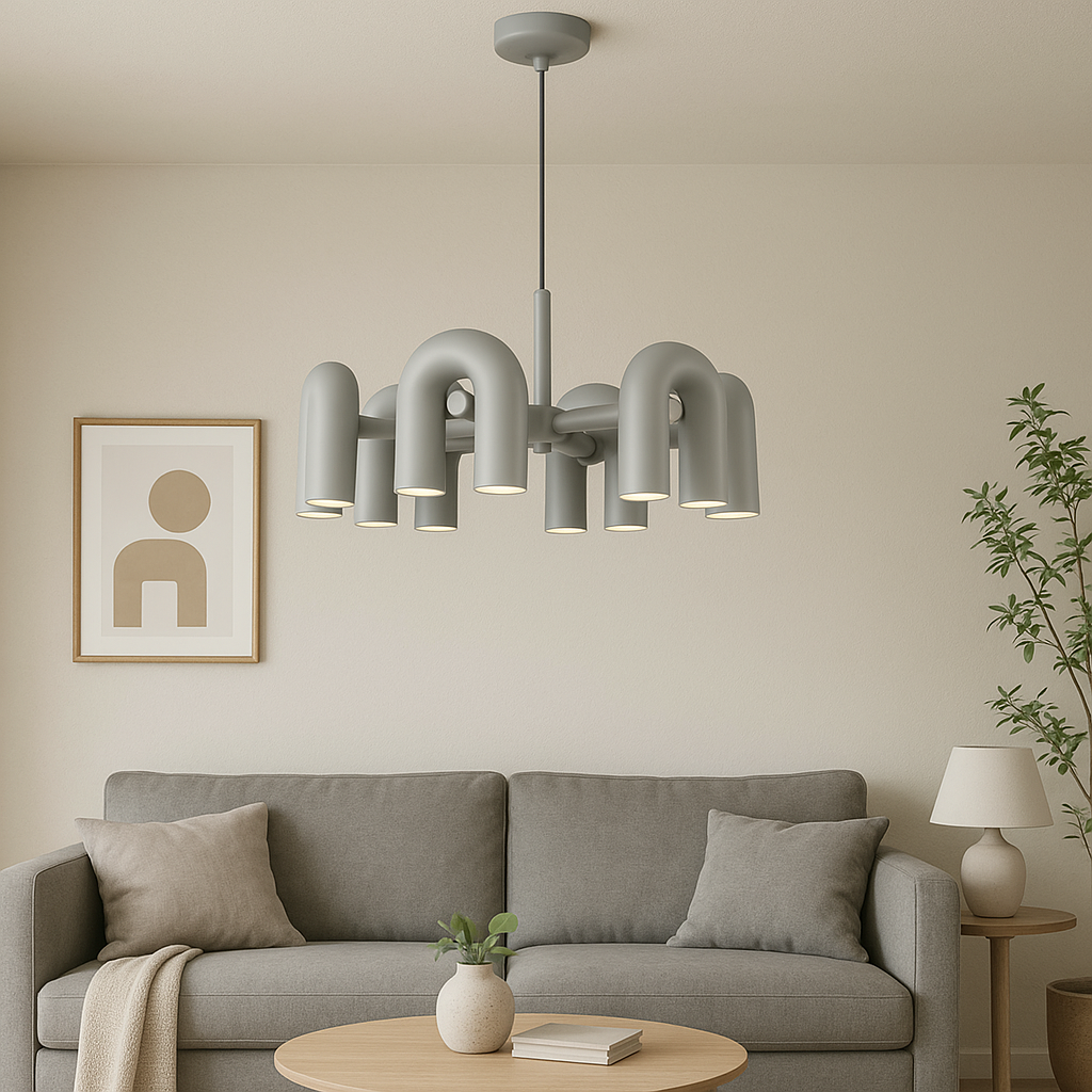 Żyrandol w Stylu Bauhaus | Geometryczna Lampa Sufitowa LED do Salonu i Jadalni