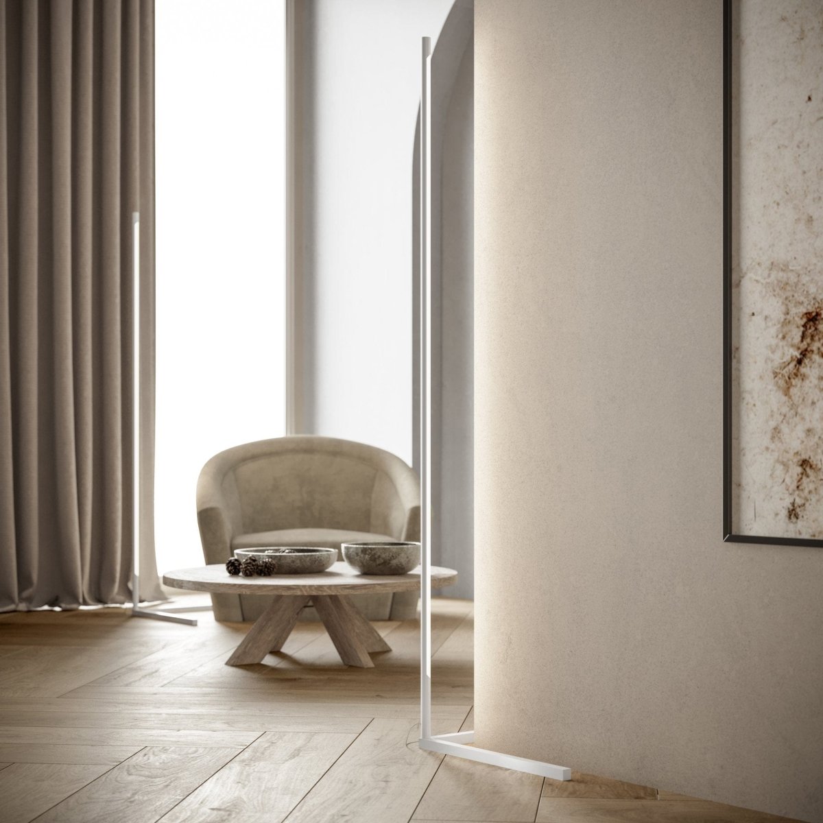 Lampa stojąca LED | Minimalistyczny design czarny