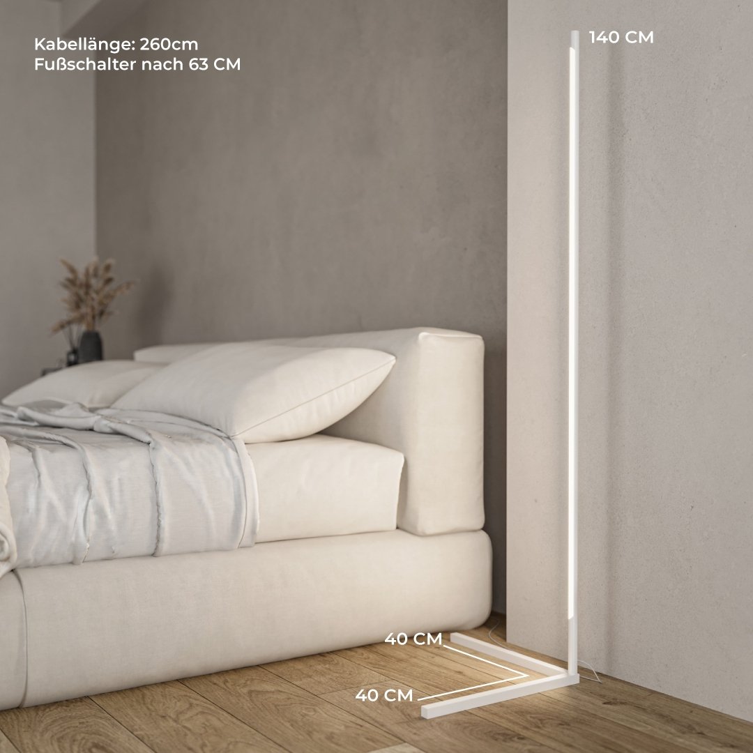 Lampa stojąca LED | Minimalistyczny design czarny