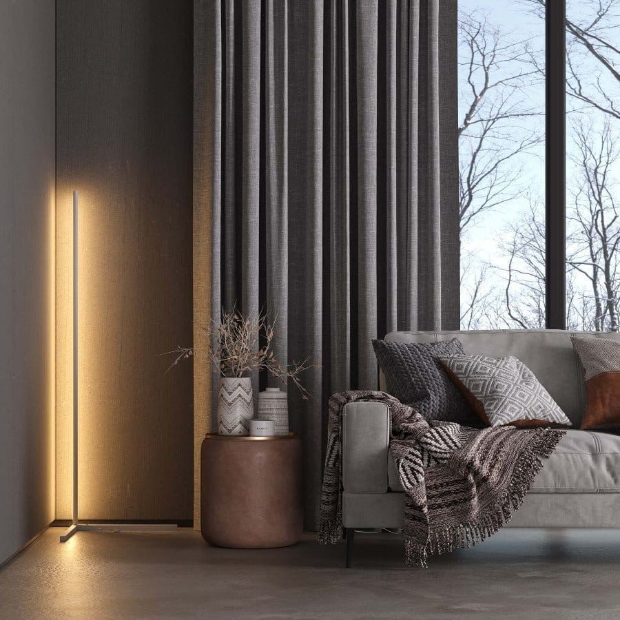 Lampa stojąca LED | Minimalistyczny design czarny