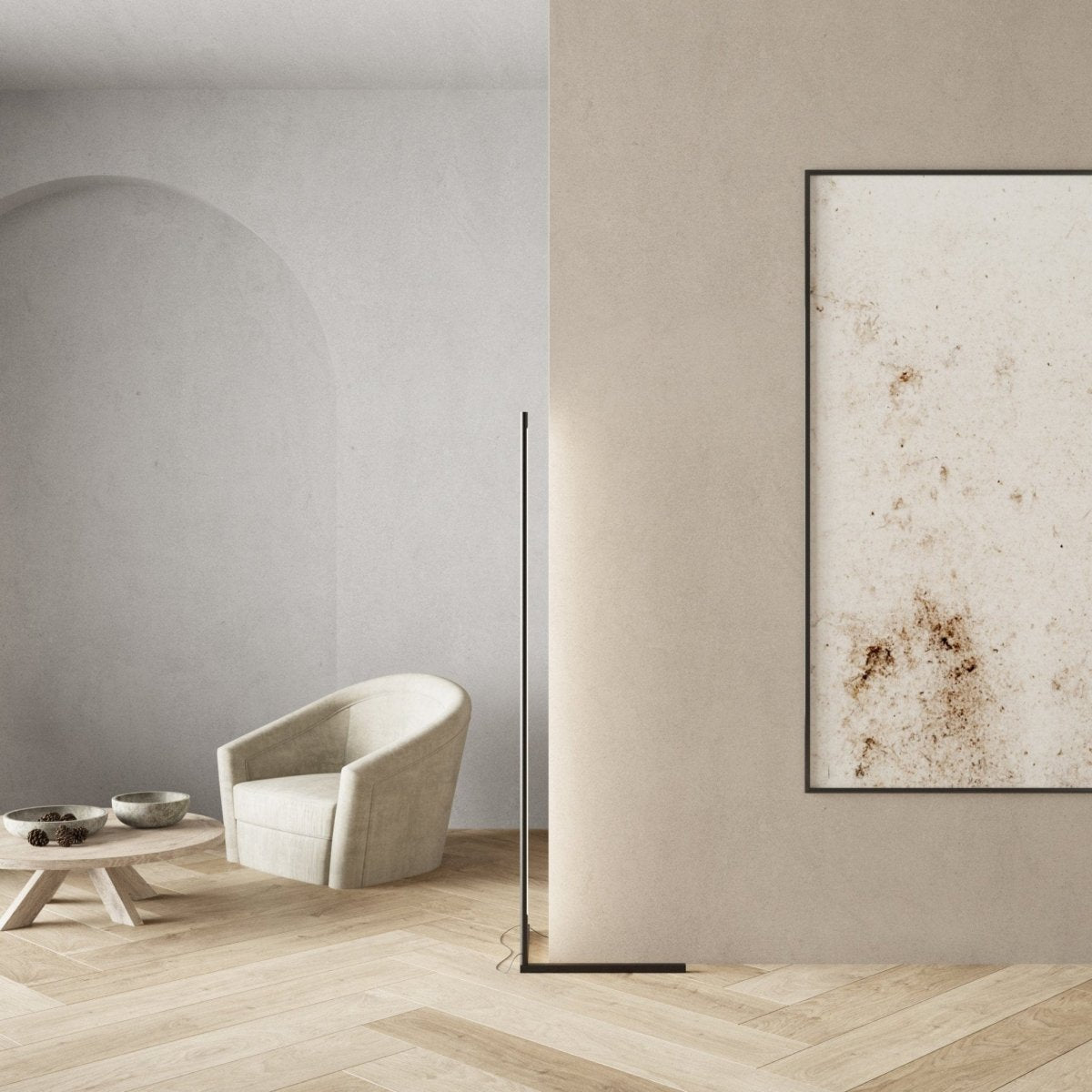 Lampa stojąca LED | Minimalistyczny design czarny