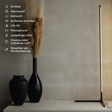 Lampa stojąca LED | Minimalistyczny design czarny