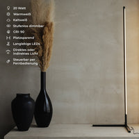 Lampa stojąca LED | Minimalistyczny design czarny